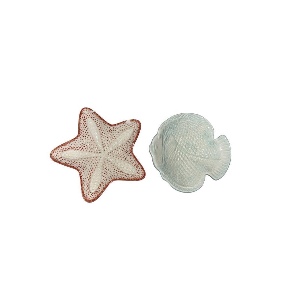 Boston Warehouse Flounder Fish Starfish Fish Shape Plates trinket holders rings